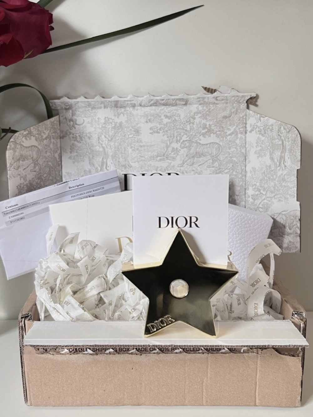 DIOR Gold Star Photo Frame Holder Stand Paperweight Platinum Summer 2026 Gift